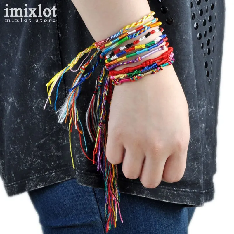 30 шт./лот оптовая продажа плетеная нить веревка браслеты ручная работа