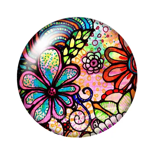 Красота colorfulpaint flower10шт смешанные 12 мм/16 мм/18 мм/25 мм круглые фотостекла