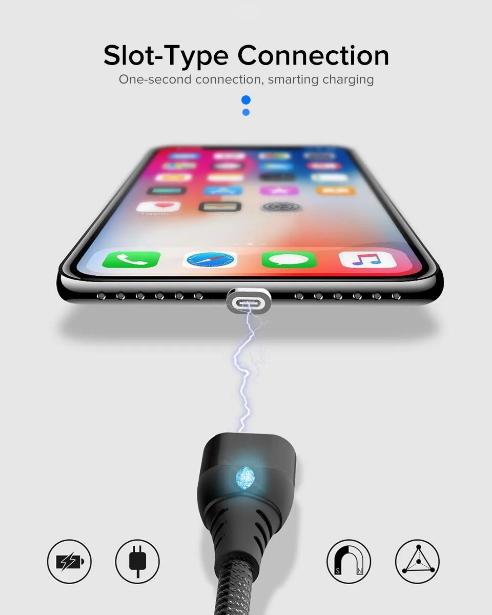 Магнитный кабель Venroii 3A Micro usb type C для быстрой зарядки type-C магнитное зарядное устройство для телефона USB C для samsung huawei P20 Xiaomi OnePlus