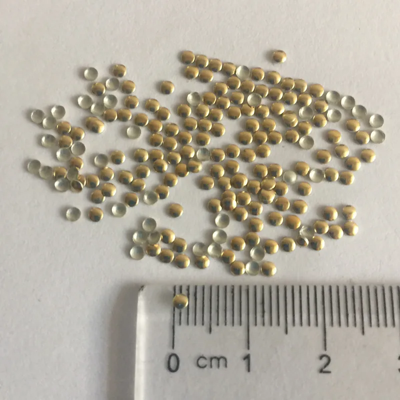 Новинка 1000 шт./лот 2*2 мм Золотые круглые металлические шпильки с плоской задней