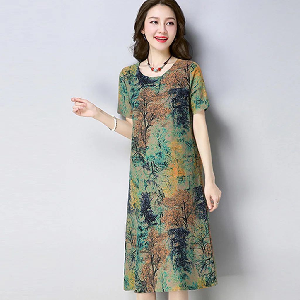 Летняя модная женская одежда с короткими рукавами и круглым вырезом карманами из