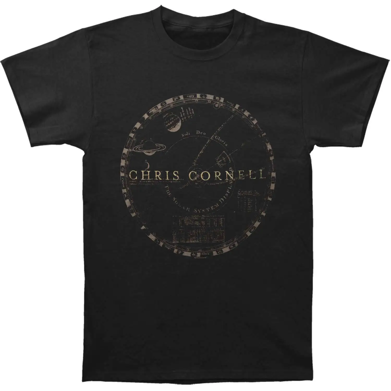 Chris Cornell мужская Солнечная система Мягкая Футболка Slim Fit Черная Мужская футболка
