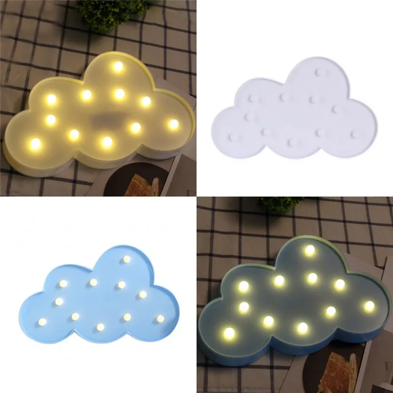 3D Flamingo Pineapple Cactus Cloud Night Light Plastic LED Lights Kids Room Bedroom Bedside Party Wedding Decoration Decoration