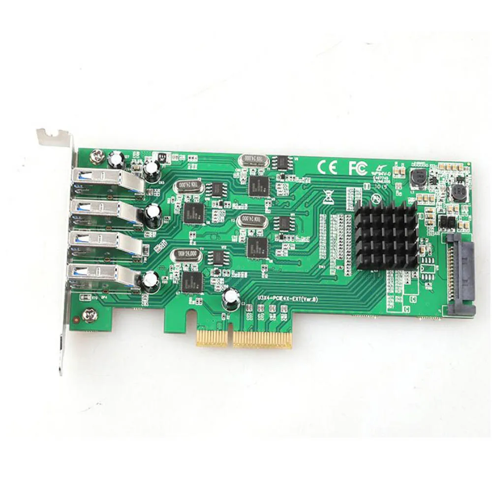

PCI-E USB3.0 Hub Expansion Card 4 Port Full Speed 5GB/S PCIE 4X 8X 16X To USB 3.0 Window XP Vista For Desktop PCI E card adapter