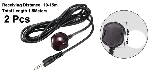 3.5mm Jack Uxcell 2,5 мм/3,5 мм разъем с одной головкой ИК инфракрасный приемник 1,5 м кабель 10-15 м расстояние приема 38-56 кГц для набора верхней коробки AVR 2 шт - Цвет: 3.5mm Jack