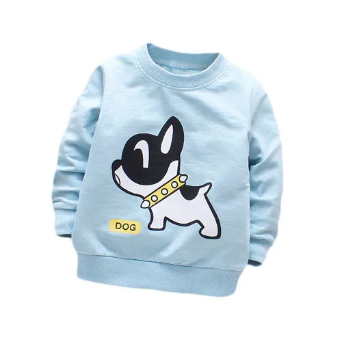 dog blue Футболка для маленьких мальчиков повседневные хлопковые топы с длинными рукавами для маленьких мальчиков, рубашка для новорожденных весенне-осенняя футболка одежда для маленьких мальчиков на первый день рождения - Цвет: dog blue