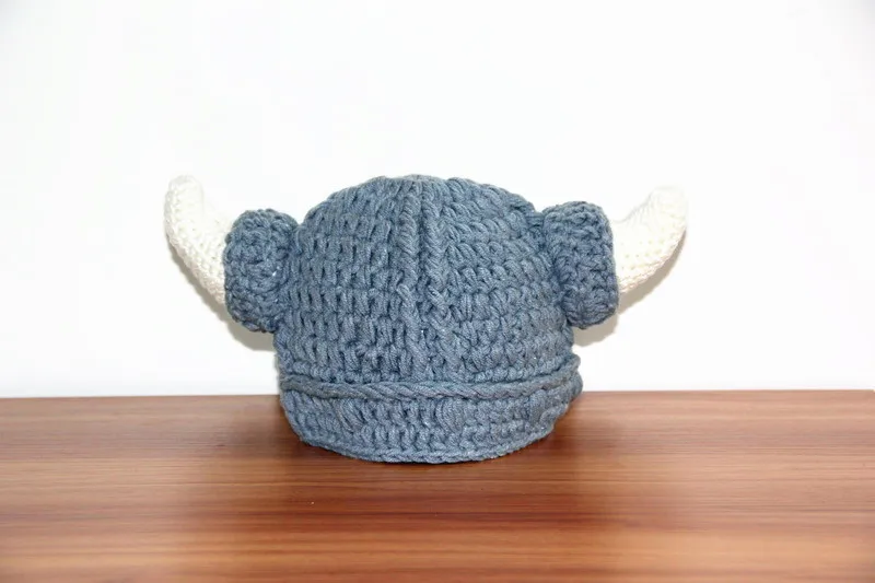 Вязаная Шапочка для новорожденных вязаная шапочка викингов Тор Детская шляпа