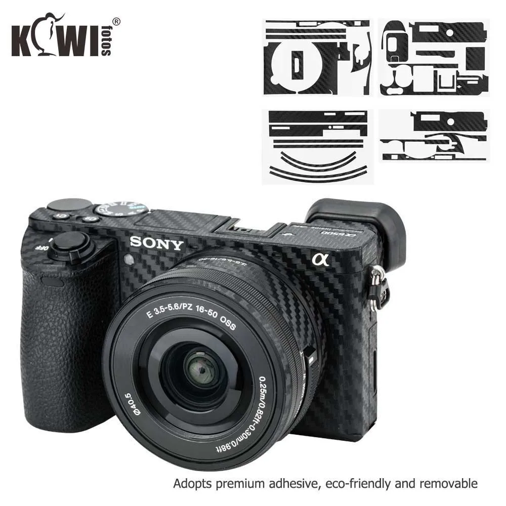 Анти-слайд-камера тела пленка из углеродного волокна комплект для sony Альфа A6500+ SELP1650 16-50 мм линзы Анти-Царапины кожного покрова mini 3 м Стикеры