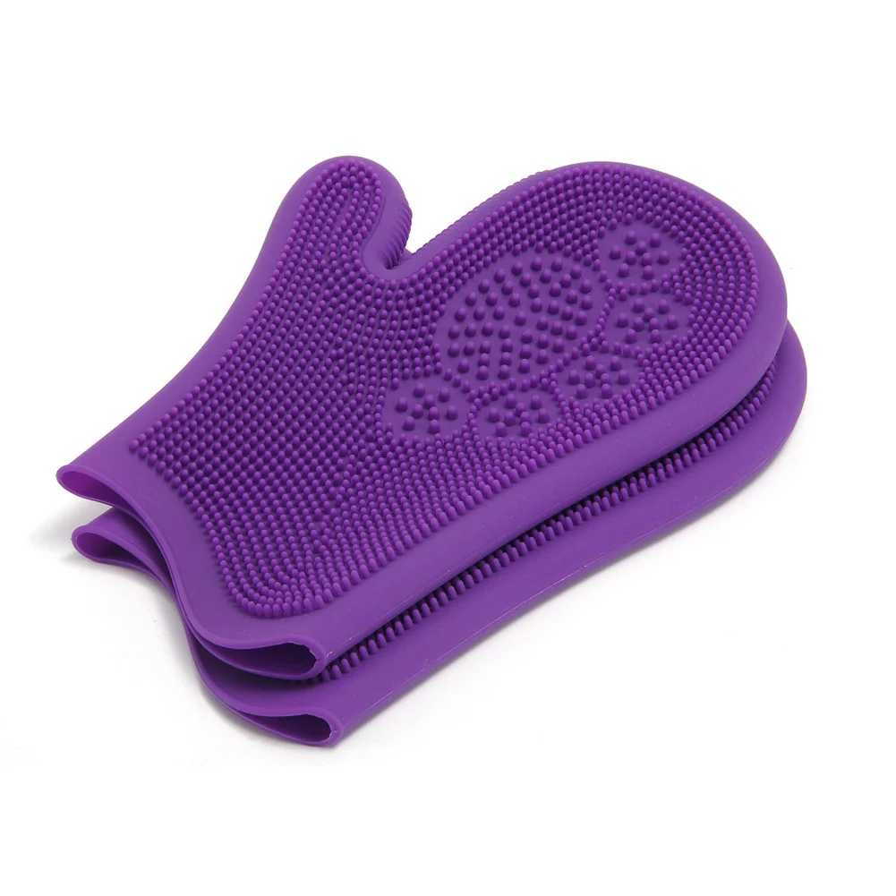 Pet Silicone Bathing Massage Gloves Brush Hair Removal Waterproof hair cleaning comb For small large pet cat dog | Дом и сад