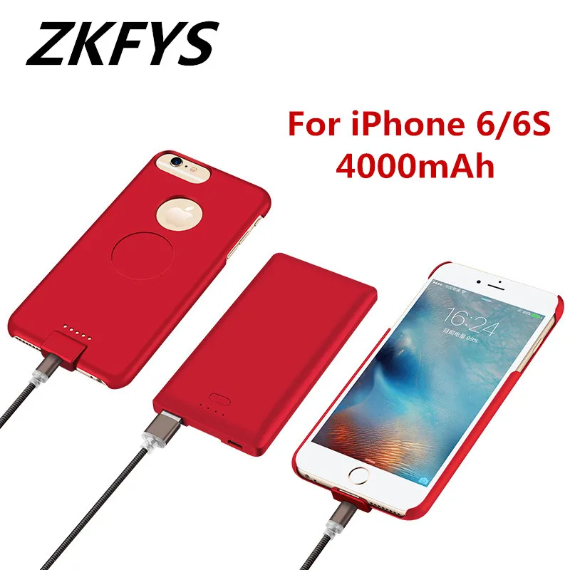 Внешний аккумулятор ZKFYS на 4000 мАч для iPhone 6 6S беспроводное зарядное устройство