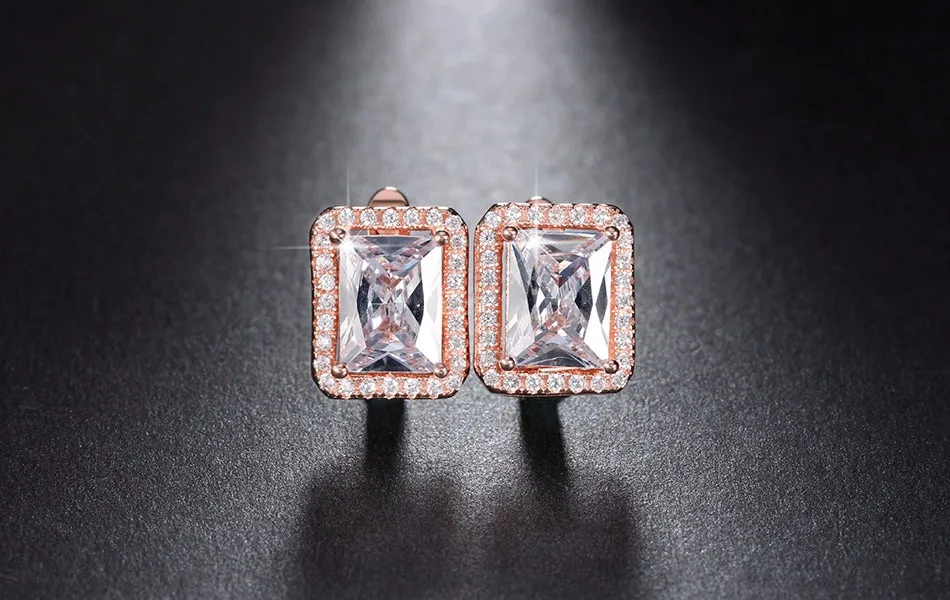 ORSA JEWELS серьги-гвоздики с роскошными 2ct квадратными AAA австрийскими фианитами 3 цвета романтичные серьги украшения для женщин OE95