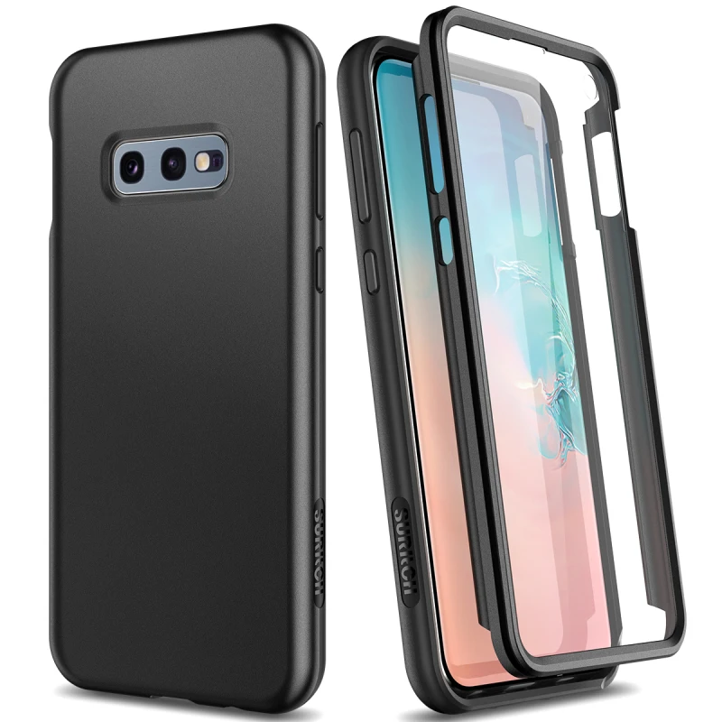 Для Samsung S10e 2 в 1 противоударный чехол-бампер со встроенным защитным экраном