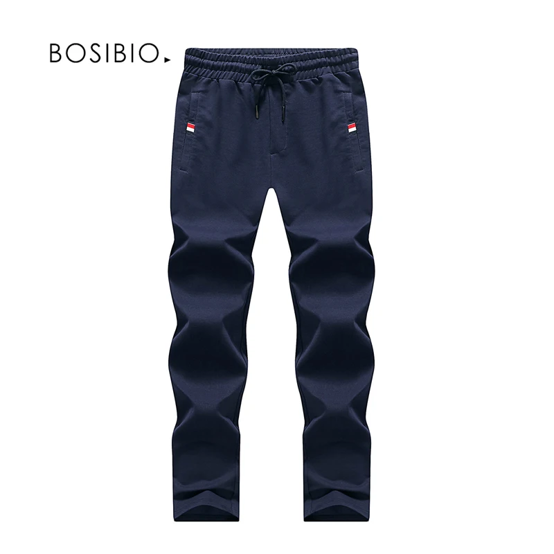 blue Для мужчин Повседневное Треники эластичный пояс Slim Fit Хлопок бегунов Брюки для девочек осень г. Для Мужчин серый сплошной тренировочные штаны Размеры 4xl Лидер продаж 20236 - Цвет: blue