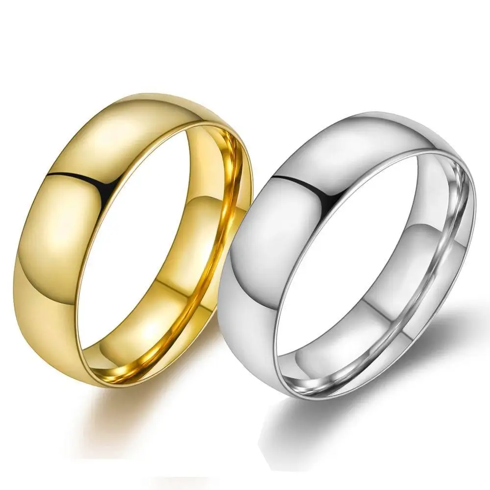 Latest fashion fortunately Gold Color women men polished stainless steel ring jewelry wedding band Valentine's Day Y30 | Украшения и