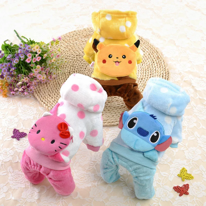 Собака пальто Четыре ноги зимой собака одежда Бархат зимний комбинезон Милый roupas