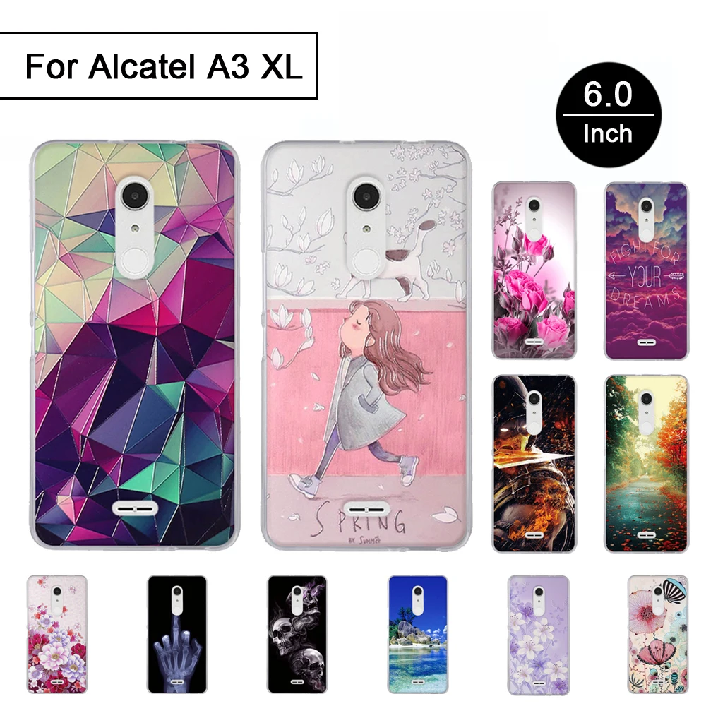 3D рельефный ТПУ чехол для Alcatel A3 XL 6 0 дюймов стерео окрашенный задней панели