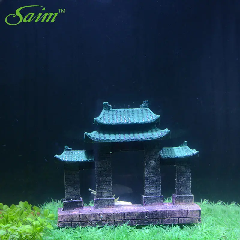 Украшение для аквариума из смолы Saim украшение старинные храмы ручное каменное
