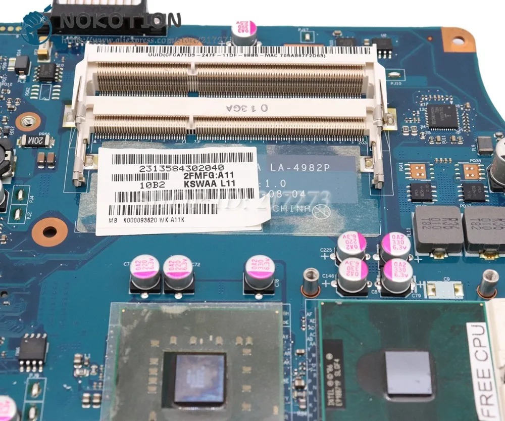 Материнская плата NOKOTION для ноутбука Toshiba Satellite L500 L550 K000093620 KSWAA без графического