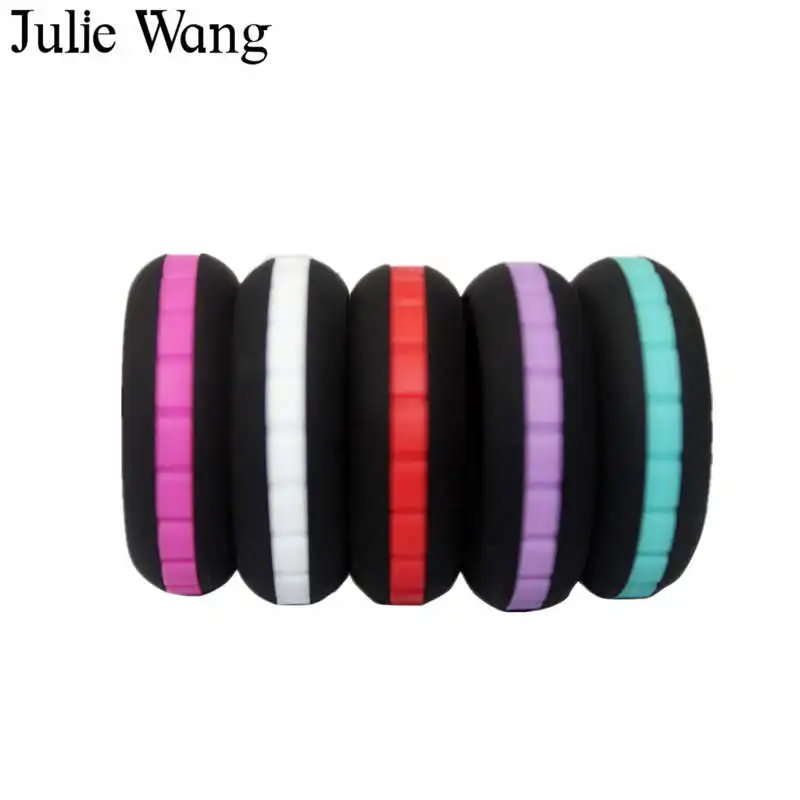 Julie Wang 1 набор 8 мм простые силиконовые Лоскутные кольца Настройка Красочная