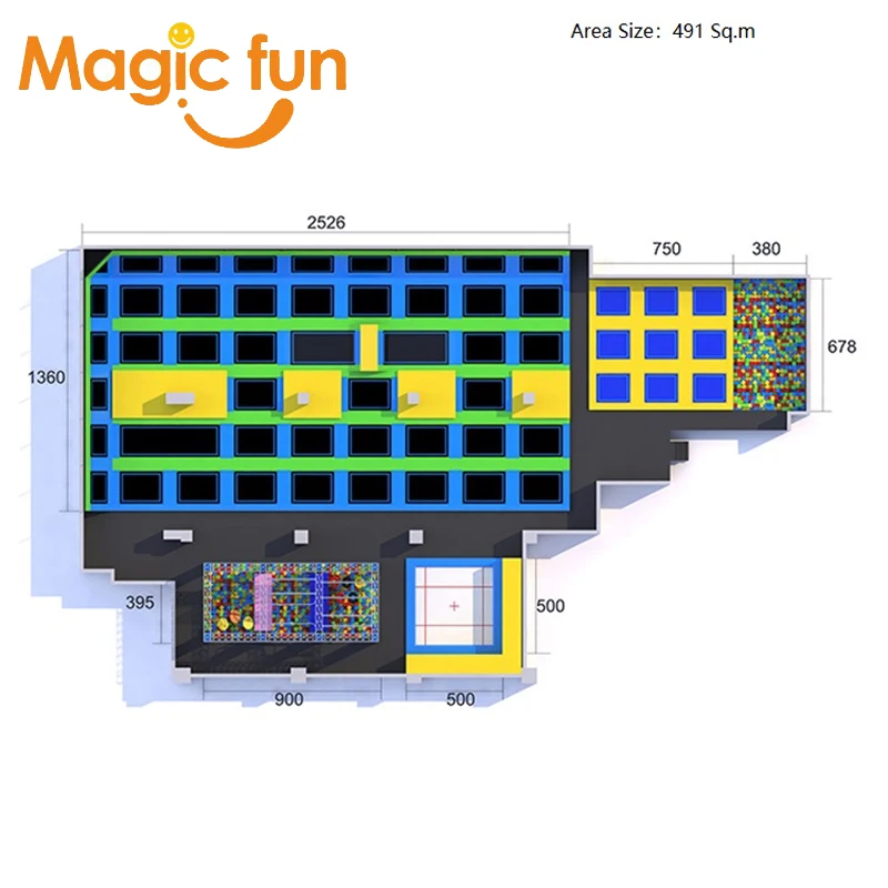 Большой квадратный батут MAGICFUN, батут для прыжков