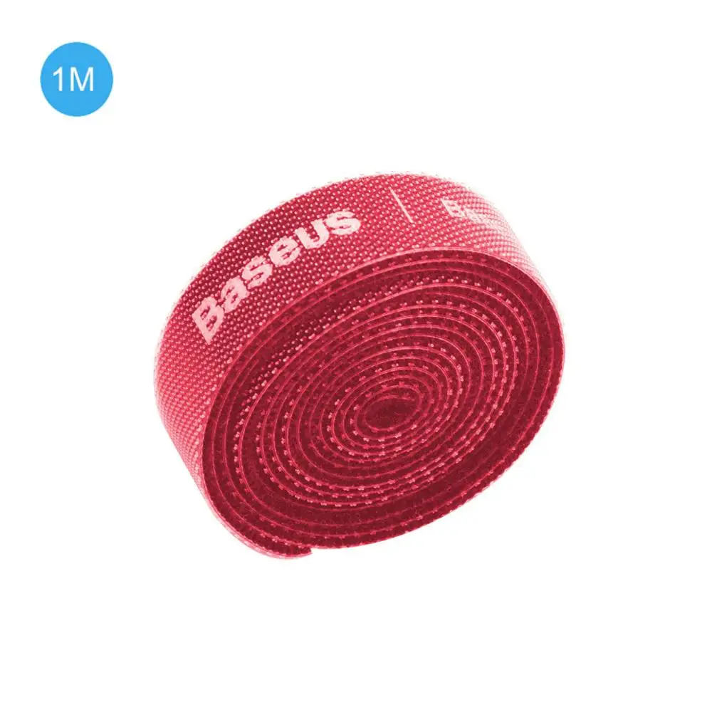 1m RED Baseus Кабельный организатор USB устройства для сматывания шнуров для iPhone Lightning/Micro Usb/type c длина кабельный зажим офисный Рабочий стол управление - Цвет: 1m RED