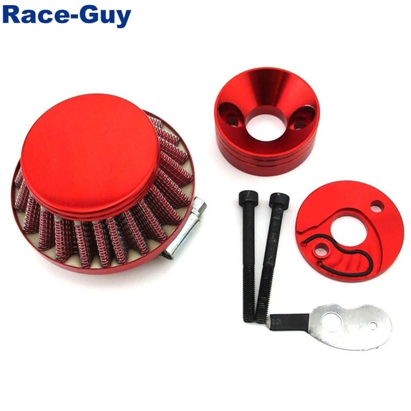 Красный 44 мм воздушный фильтр + адаптер Vstack для большой ноги лезвие газ Z скутер