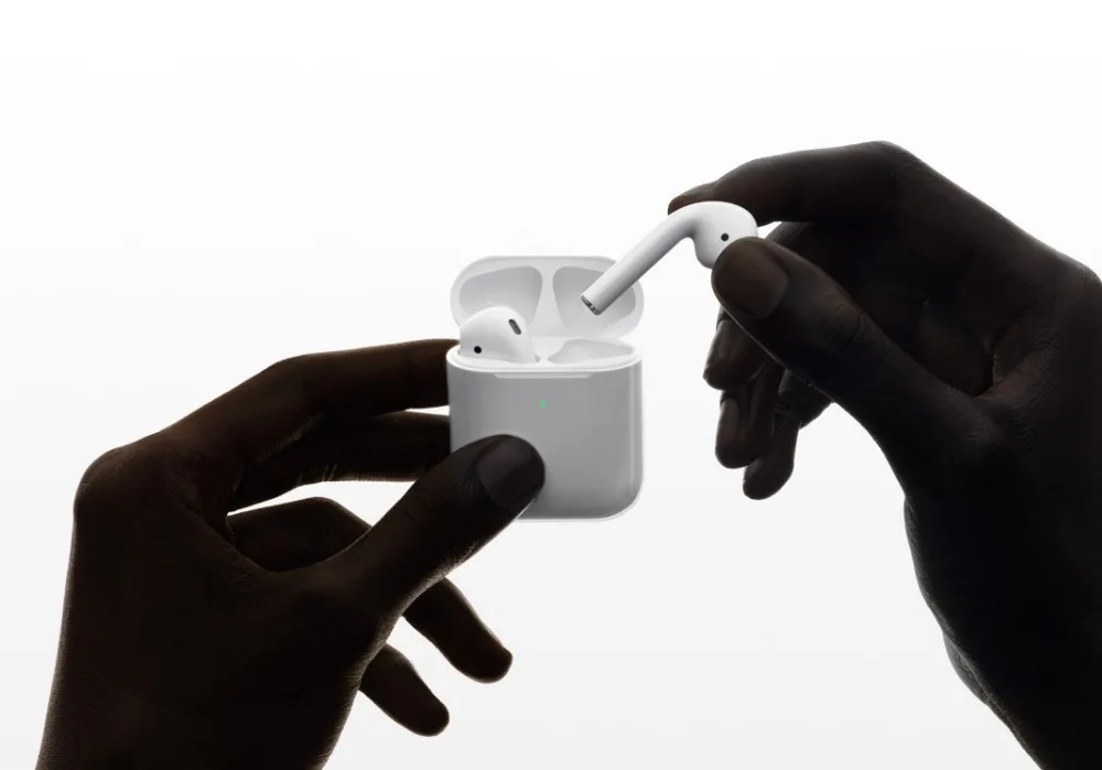 Оригинальные беспроводные наушники-вкладыши Apple Airpods 2-го типа, Bluetooth наушники TWS Deep Bass, мощный аккумулятор, чехол для зарядки
