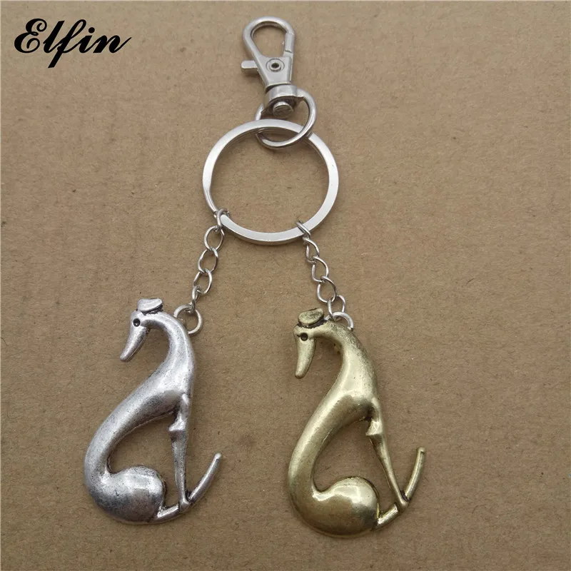 Elfin оптовая продажа модные брелоки Greyhound Модные животные памятные ювелирные
