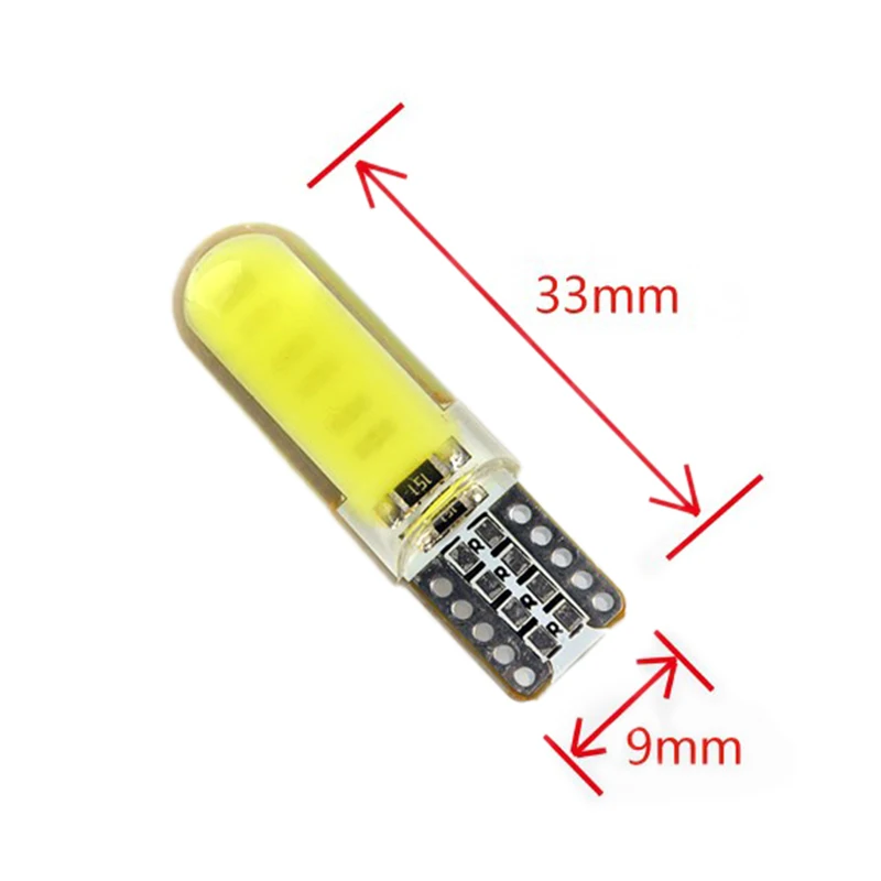 10 шт. 6500 К белый T10 W5W светодио дный салона Свет 12SMD силикагель COB 12 В сбоку Клин Парковка купола лампы canbus Авто тюнинг автомобилей светодиодные фары для авто