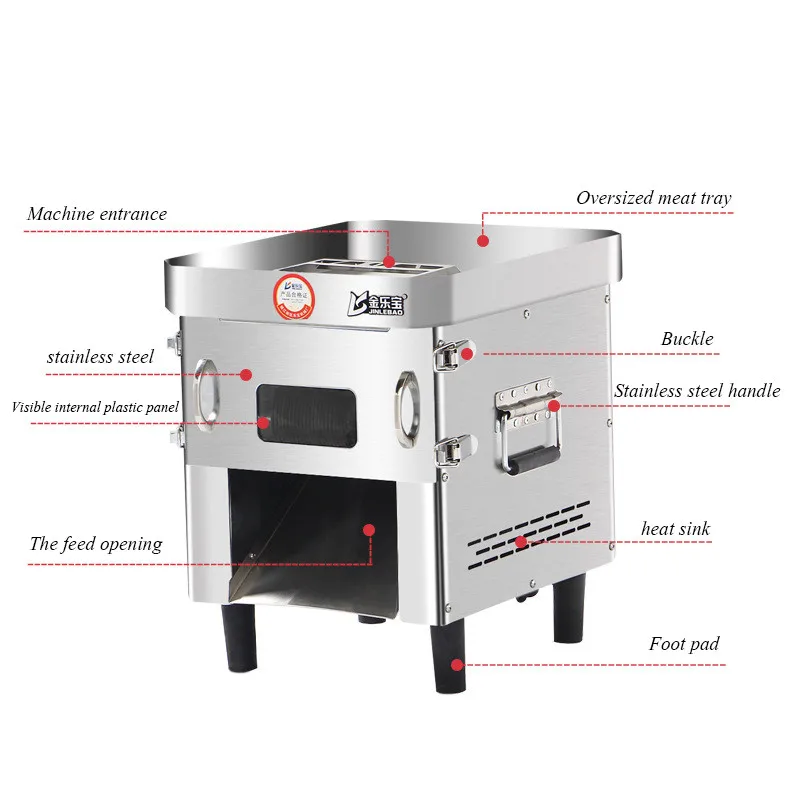 Коммерческих рабочего стола мясо Slicer Нержавеющая сталь высокое Мощность многофункциональный ломтик лоскуток зазубрин кубиками перетасовки машина