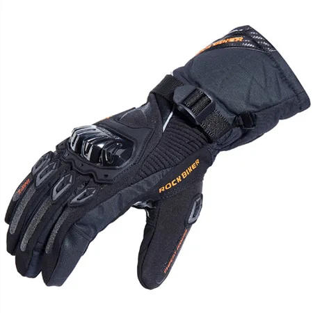 Мотоциклетный гоночный перчатки с подогревом guantes moto cicleta gant moto rbike luva moto ciclista водонепроницаемый Сенсорный экран Зима - Цвет: Черный