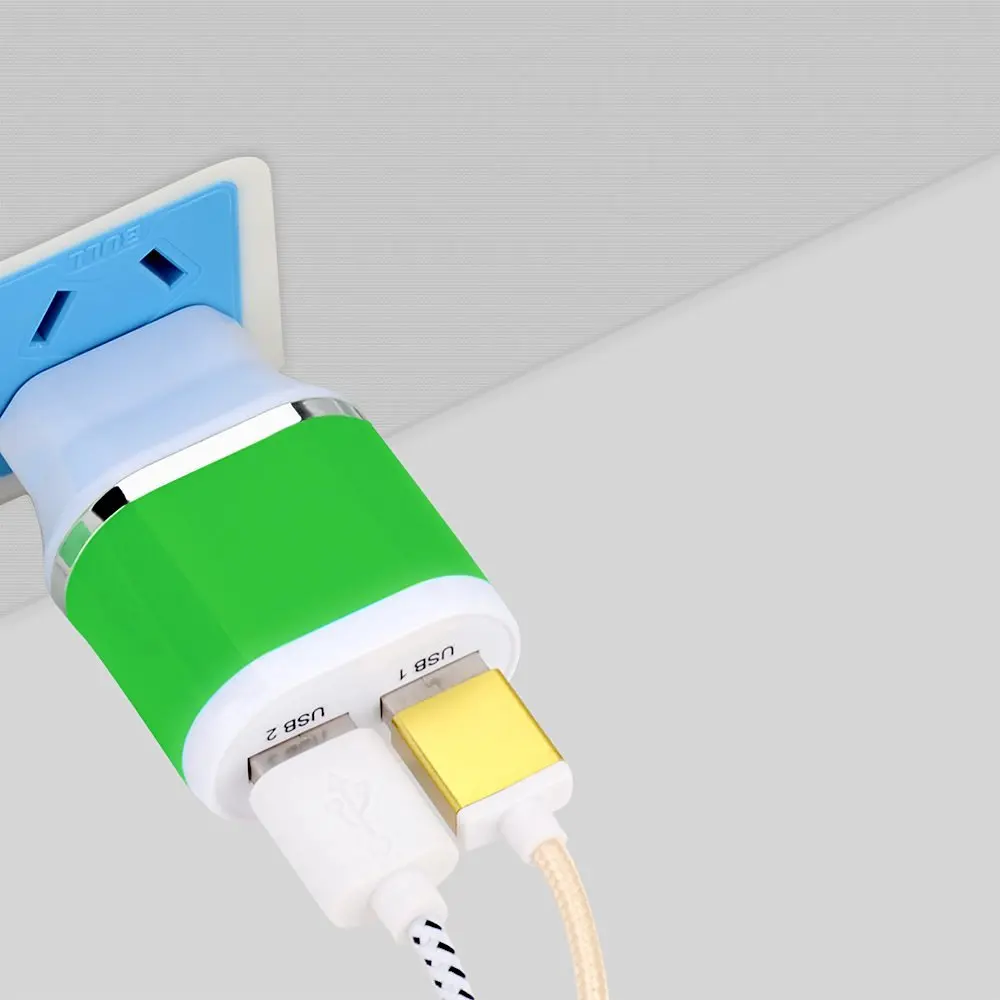 Сетевое зарядное устройство с двумя usb портами 5 в 2 1 А адаптер европейской вилкой