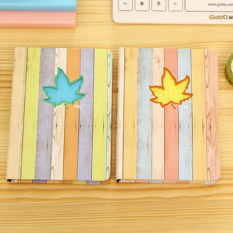 1 шт. записная книжка Kawaii с радужной текстурой под дерево кленовый листовой
