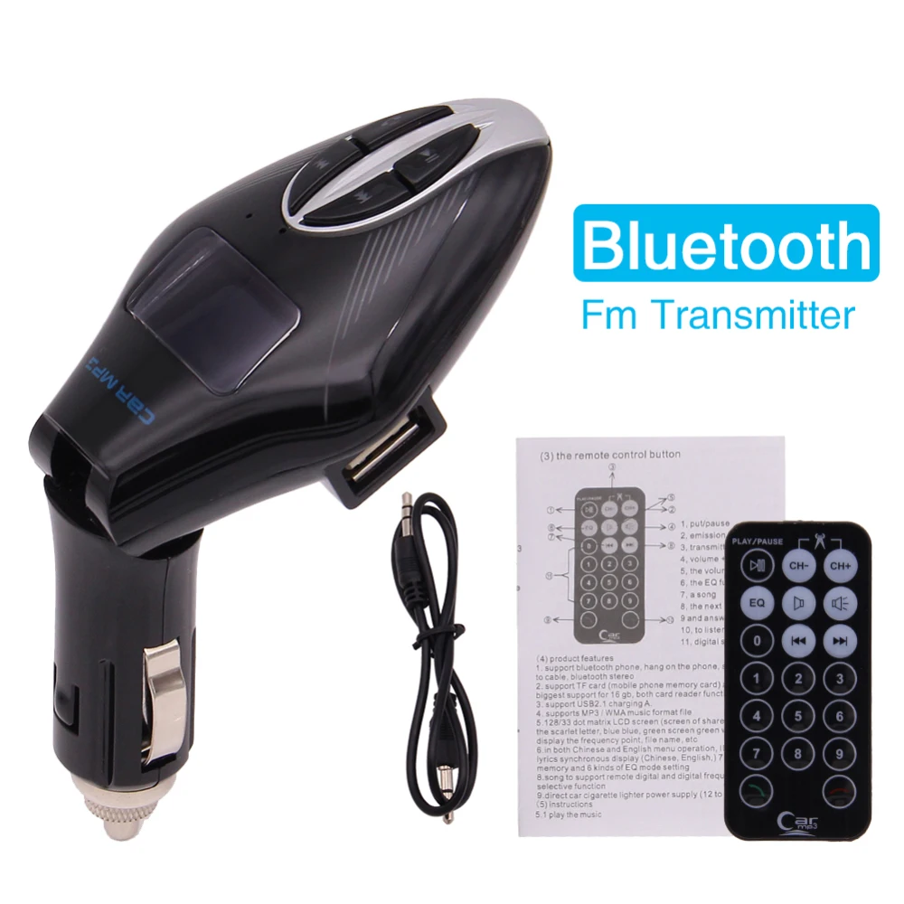 Ohater Bluetooth автомобиля mp3 плеер fm-трансмиттер USB Автомобильное зарядное устройство беспроводные Hands Free Bluetooth fm-трансмиттер
