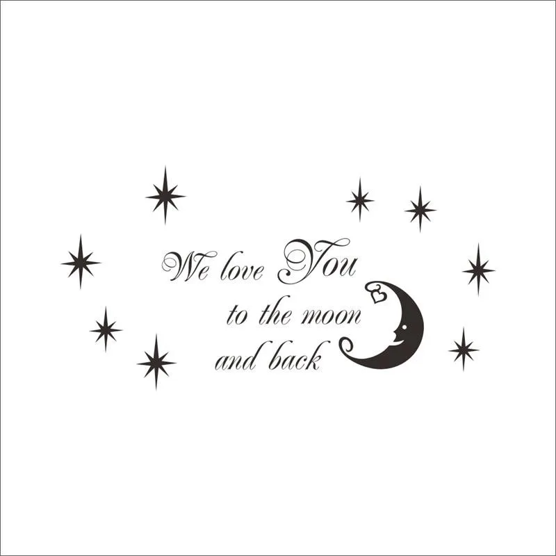 Романтический Черный цвет мы любим вас ночные звезды луна сердце