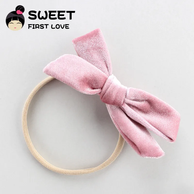 6 headbands 1 шт. милые бархатные повязки на голову или заколки для волос для маленьких девочек, милые банты, нейлоновая повязка на голову, шпильки для волос, мягкие эластичные аксессуары для волос - Цвет: 6 headbands