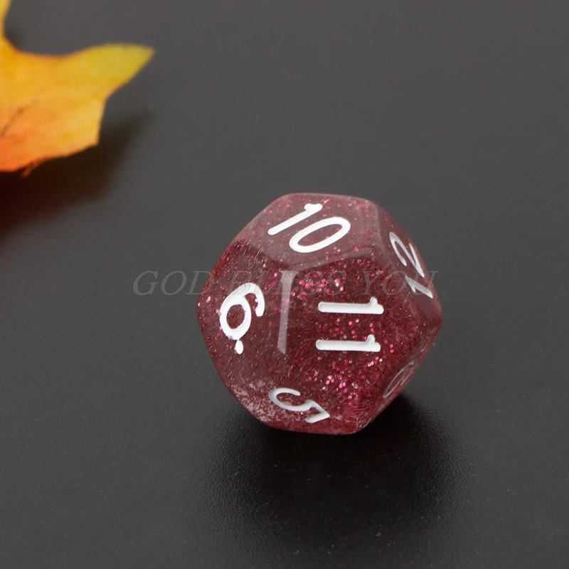 

7Pcs Twinkling Polyhedral Dice For Dragon Pathfinder D20 D12 2xD10 D8 D6 D4 Drop Shipping
