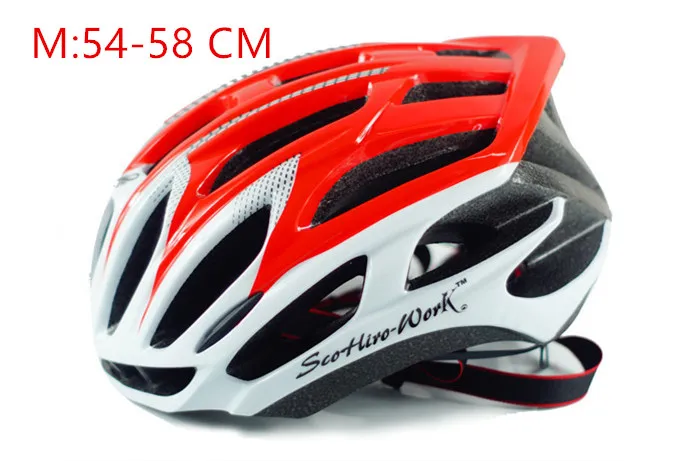 Scohiro взрослый велосипедный шлем спортивный M L 54-61 см Сверхлегкий в форме MTB шлем для горного велосипеда Cascos Bicycle SM велосипедный шлем - Цвет: SW RED WHITE M