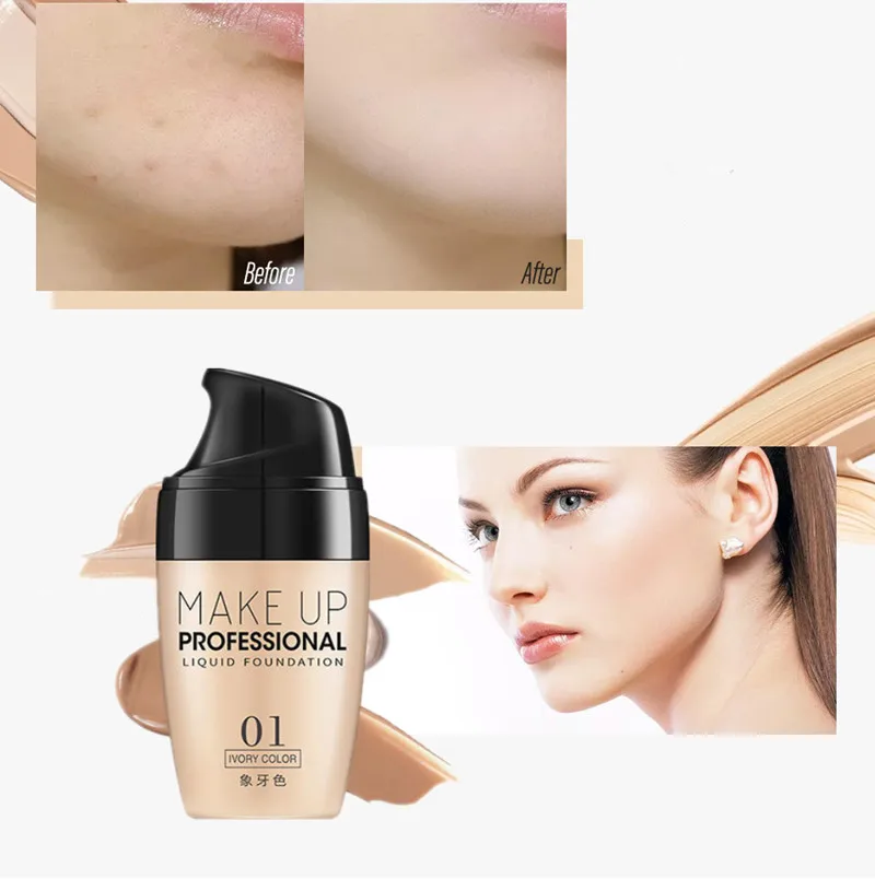 Профессиональный Жидкий тональный крем для лица с полным покрытием основа