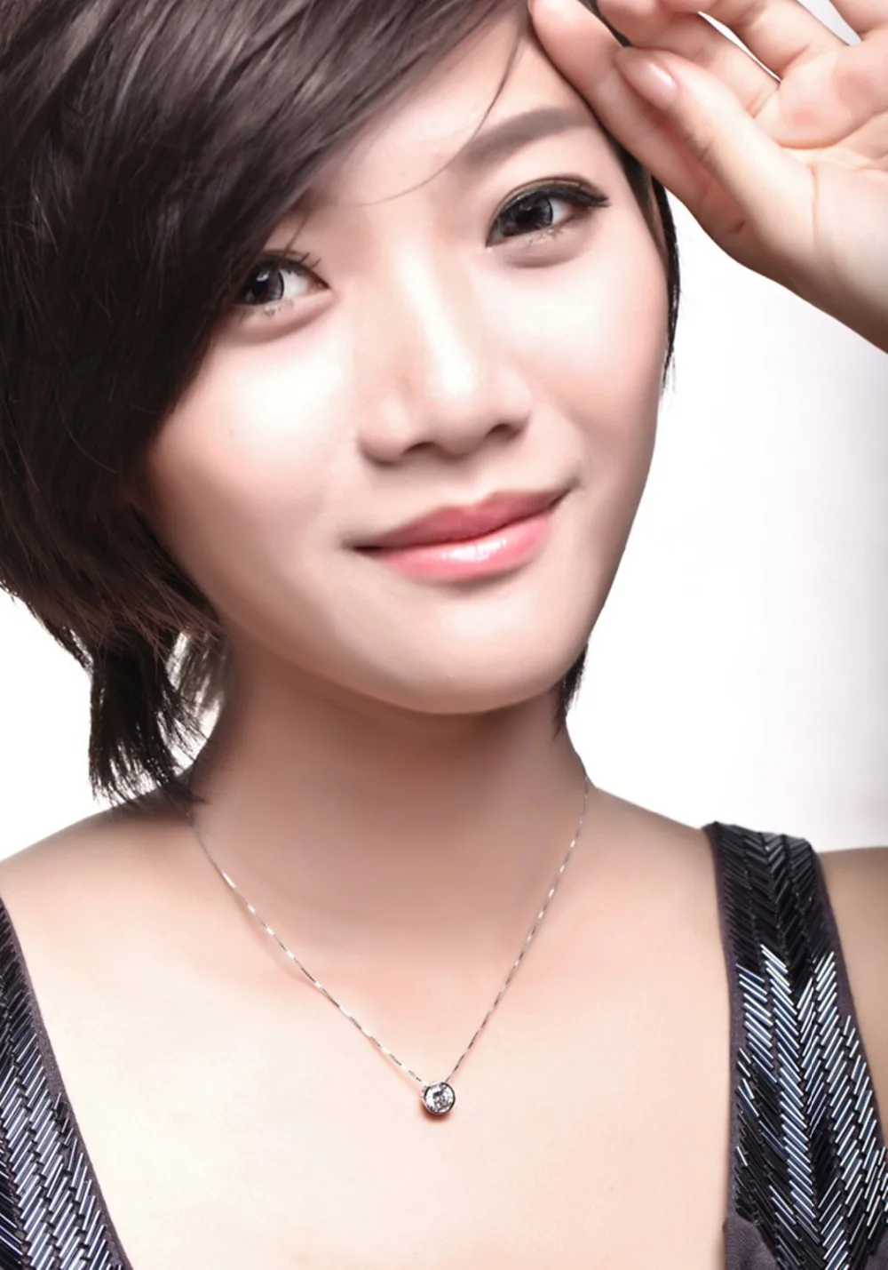 Блестящий Круглый вырез 1 карат настоящий NSCD имитирует бриллиантовое ожерелье с