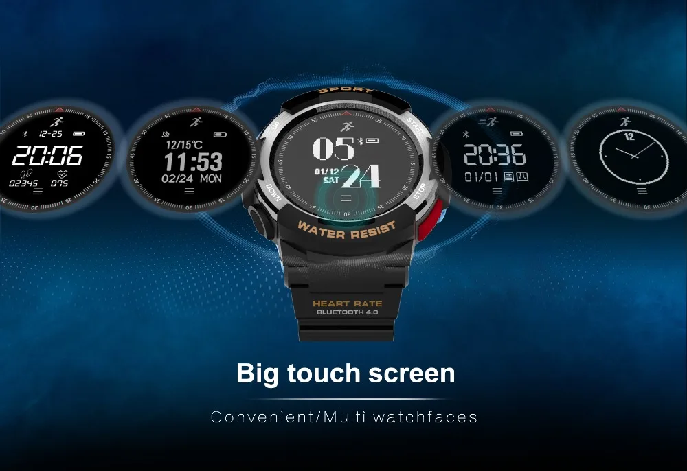 Многофункциональный Носимых устройств F6 Smartwatch Водонепроницаемый Bluetooth 4,0 динамический монитор сердечного ритма для Android и IOS смартфон