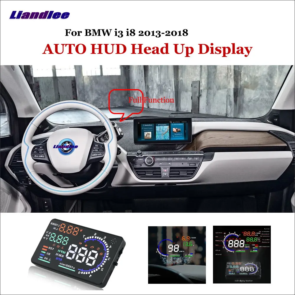 Car HUD Head Up Display For BMW i3 i8 E90 E39 2013-2018 OBD Safe Driving Screen Projector Refkecting Windshield Accesories
