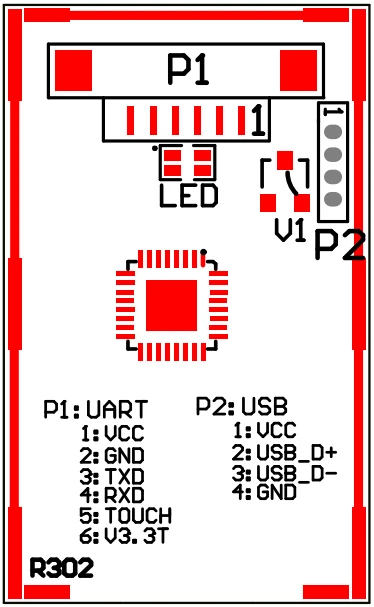 Полупроводниковый модуль контроля доступа по отпечатку пальца R302|fingerprint sensor