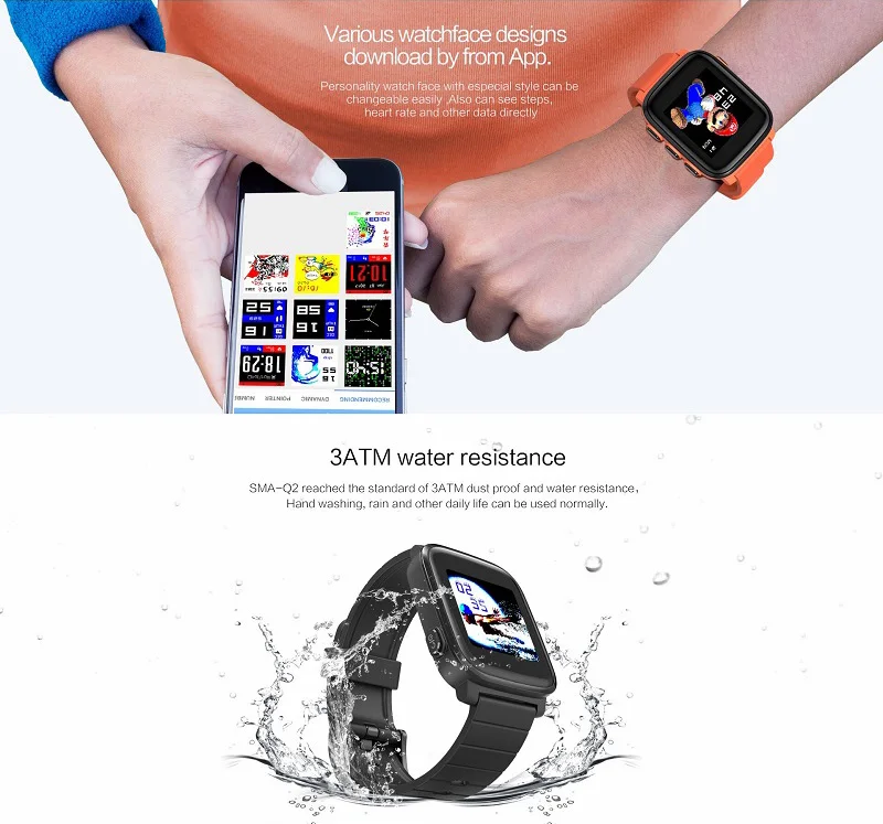 Смарт-часы TORTOYO SMA Q2, Bluetooth, 4,0, монитор сердечного ритма, Wirstwatch, спортивные, фитнес, умные часы, Push Message, для iPhone, Android