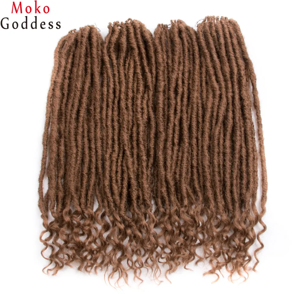 Mokogoddess вязание крючком волосы для наращивания Faux locs вьющиеся плетеные пряди плетение волос оптом синтетические волосы Омбре косы