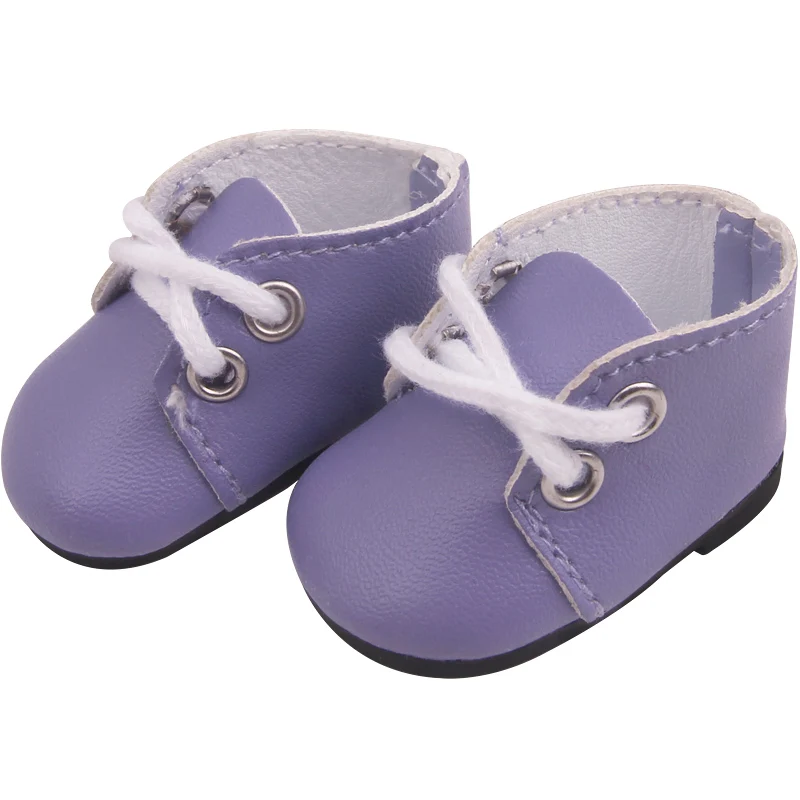 

14.5 inch Girls doll shoes Fashionable lace-up shoes PU dress shoes American new born Star doll shoe Baby toys fit milo doll x67