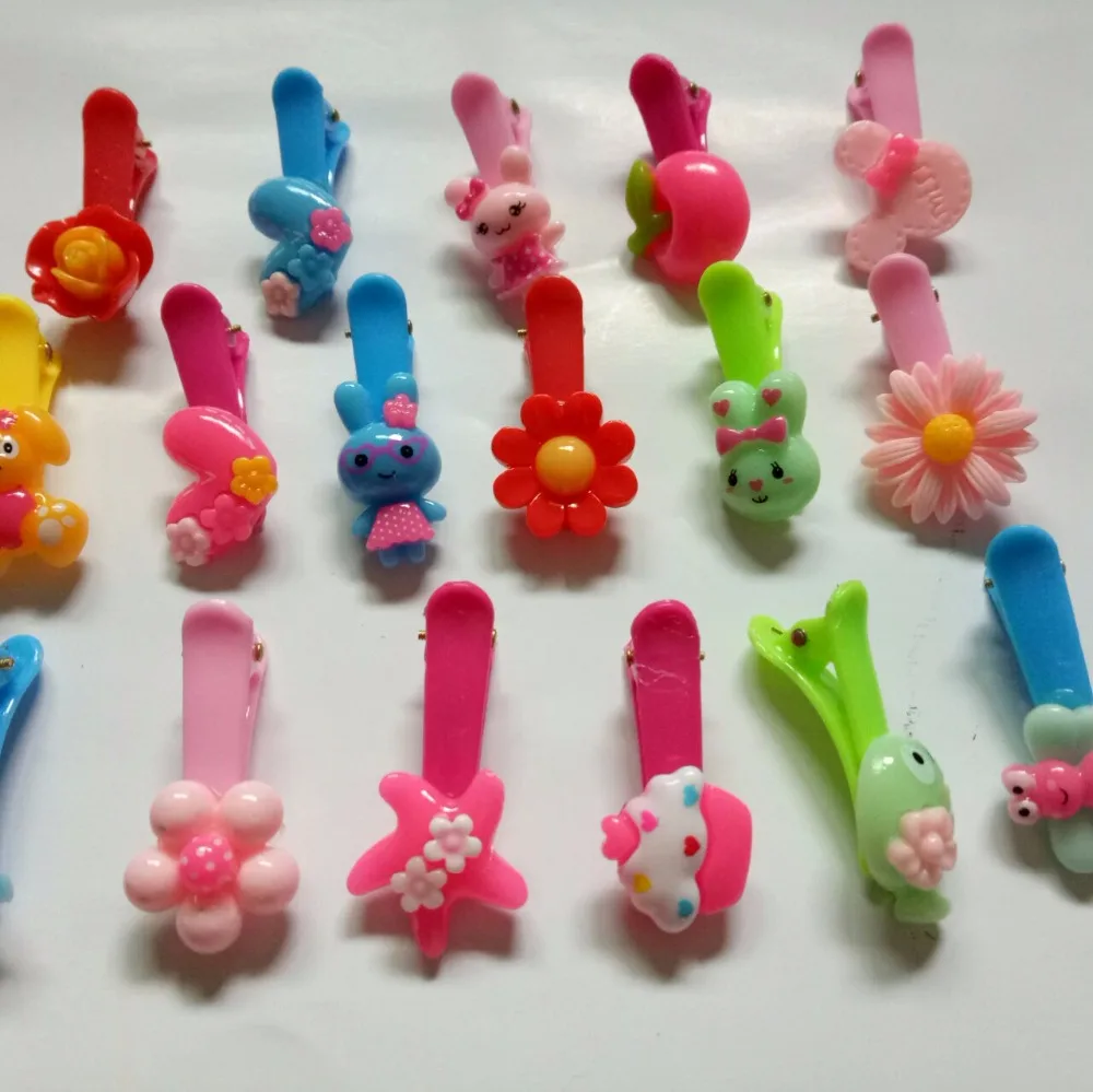 10PCS headwear Girls Hair Accessories Animal Clip Hairpin Rabbit Flower Barrettes hairpins Princess Resin |