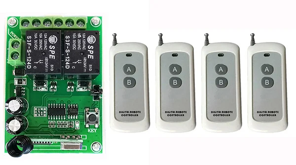 DC24V 2CH 500 м радиус действия RF беспроводной пульт дистанционного управления реле