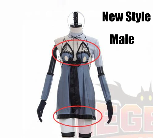 Male new style Nier automatas NieR Automata 2b костюм DLC новая версия Йорга № 2 Тип B 2B Косплей Костюм для взрослых полный комплект - Цвет: Male new style