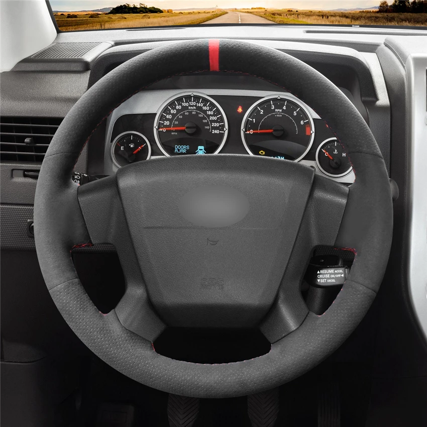 MEWANT Black Suede Hand Sew Anti-slip Car Steering Wheel Cover for Jeep Compass 2006-2010 Old Patriot 2007-2010 | Автомобили и